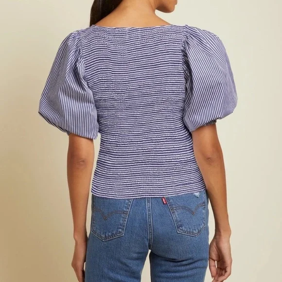 Nation Striped Puff Sleeve Top - Picture 4 of 4